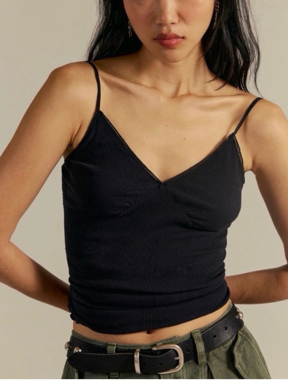 We The Free Oh Honey Cami Black Tank Top Size Small NWT